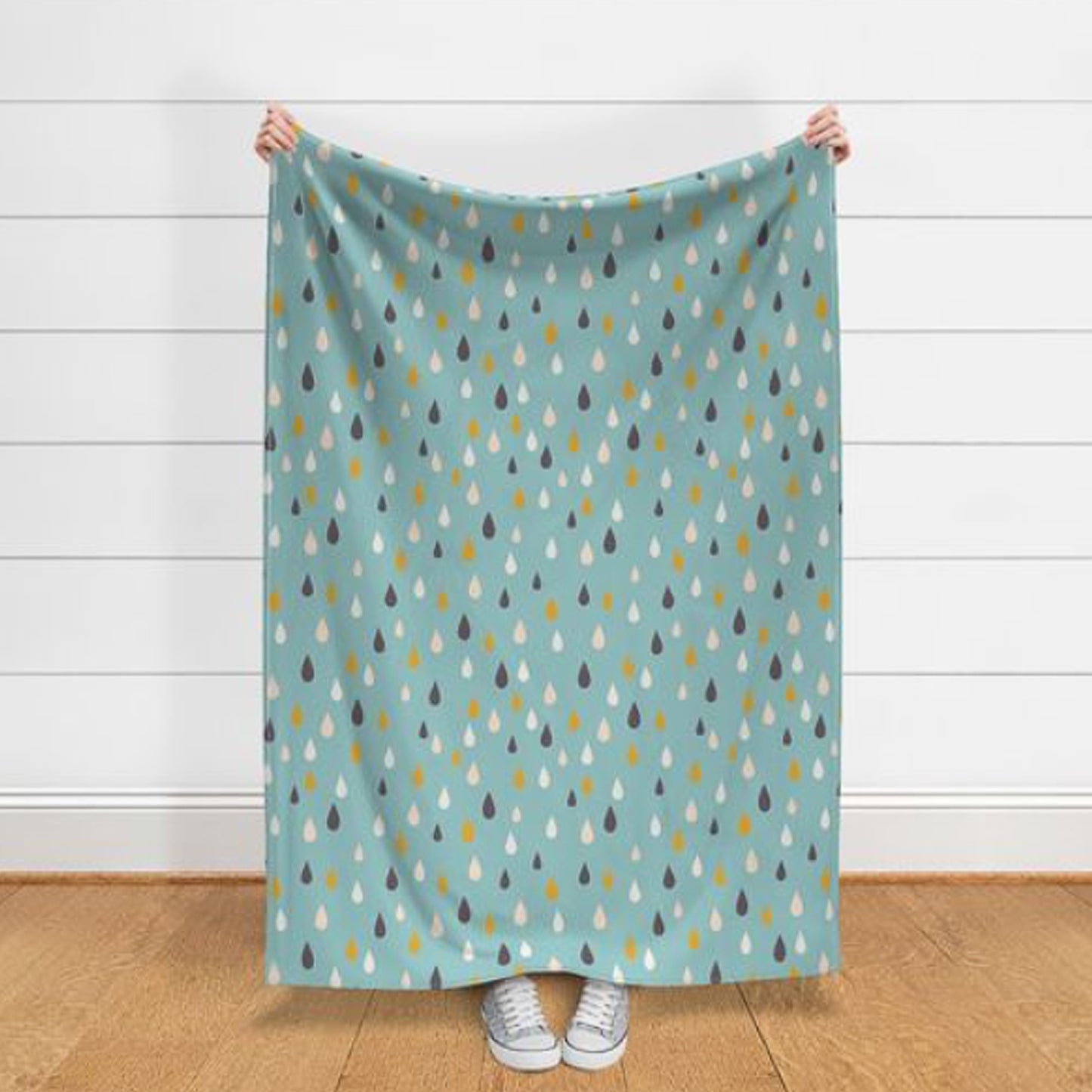 Droplets Blue Throw Blanket