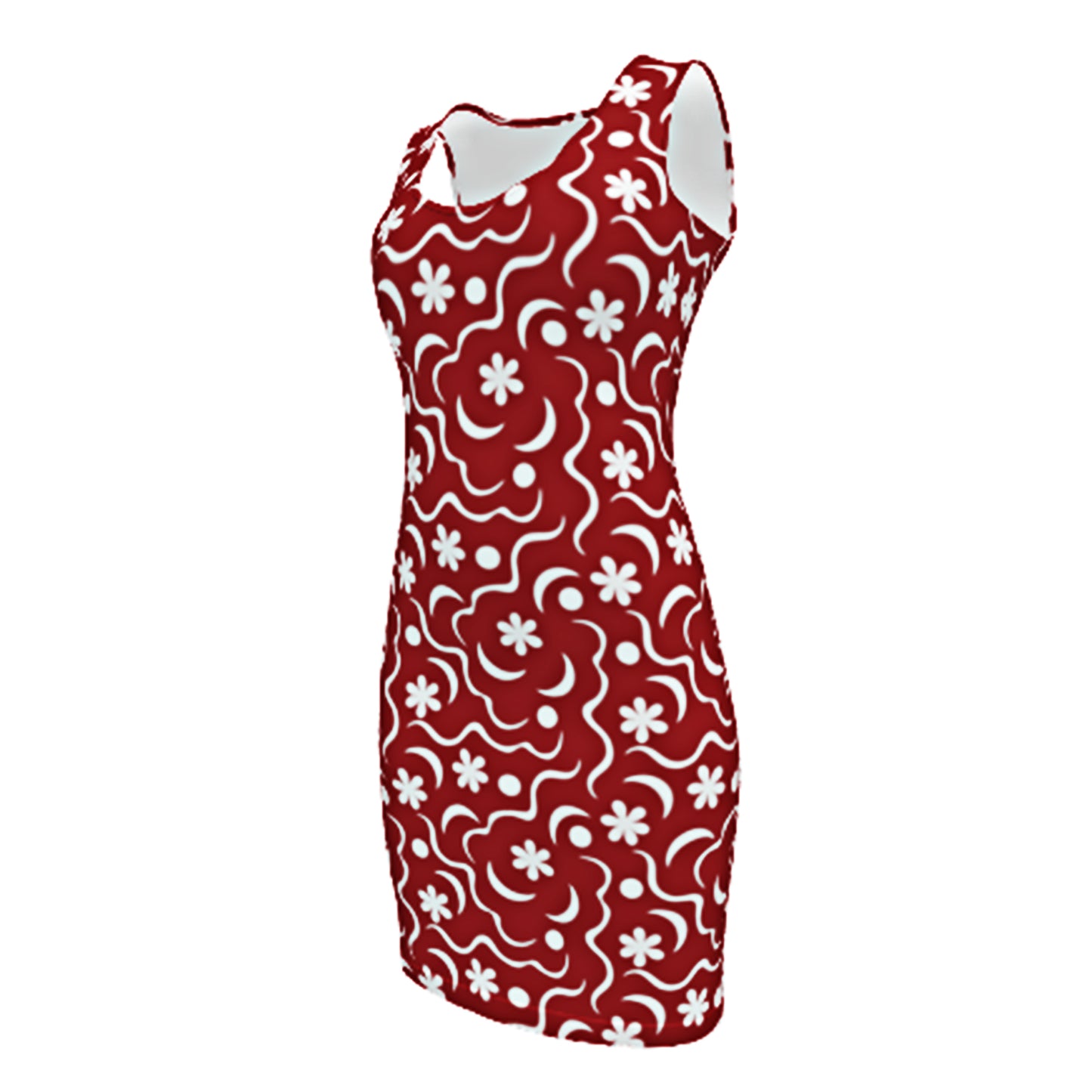 Moonlit Garden Bodycon Dress Red