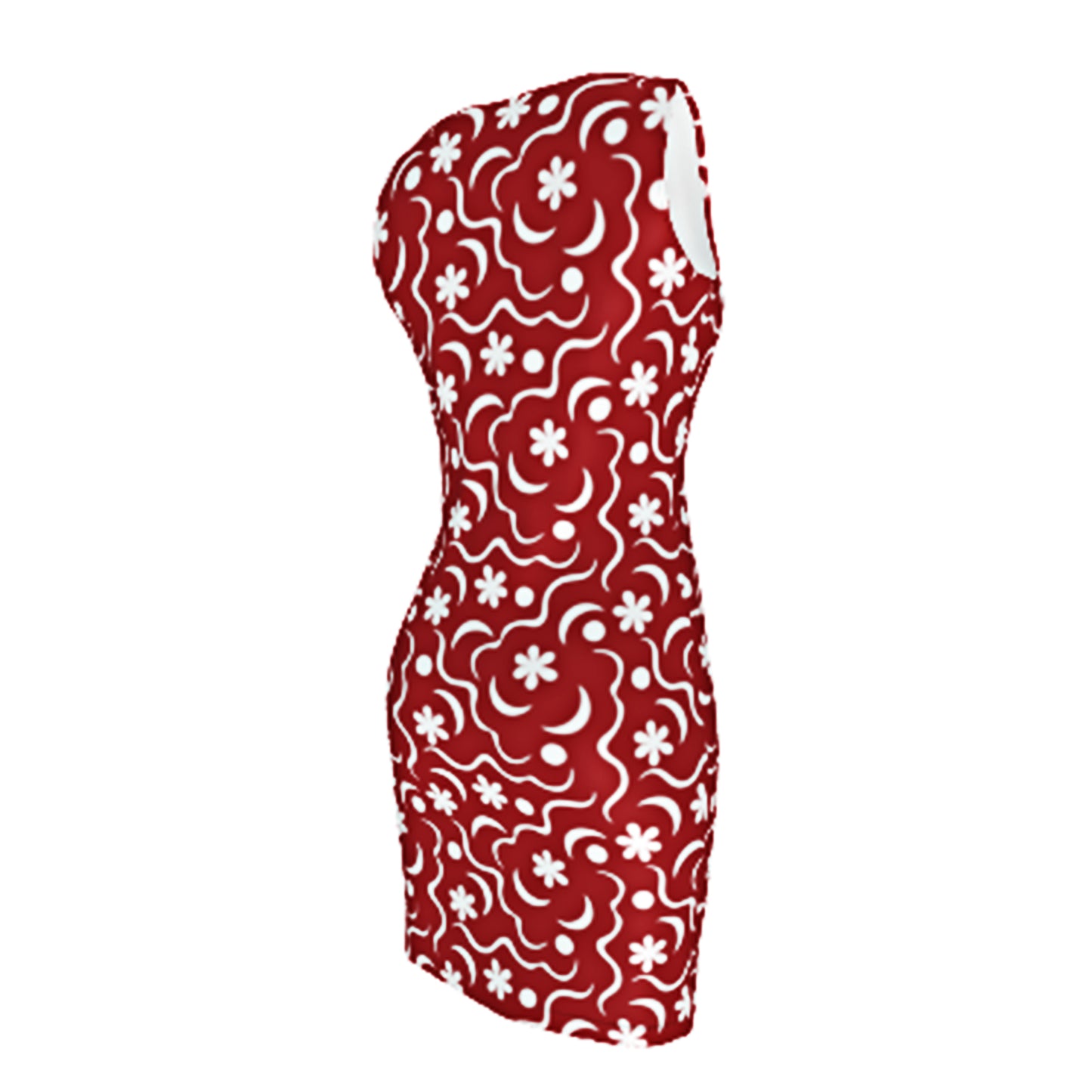 Moonlit Garden Bodycon Dress Red